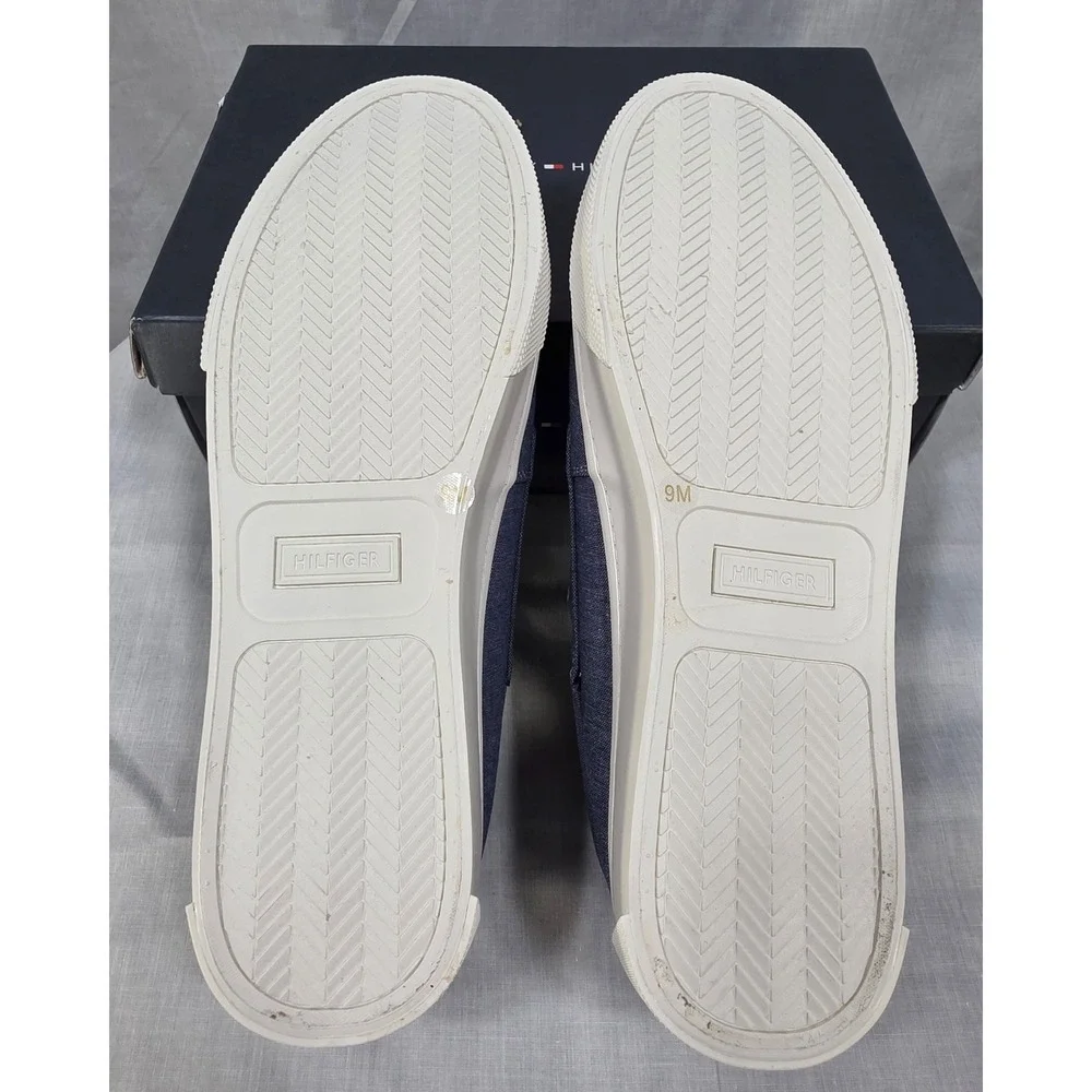 Tommy‎ Hilfiger Men's Canvas Boat Shoes Navy Blue Lace Up Loafers